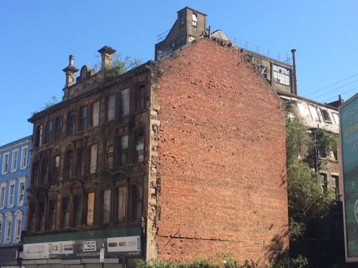 Gorbals building Glasgow brick facade ruin