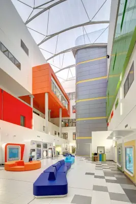 Glasgow hospital building atrium