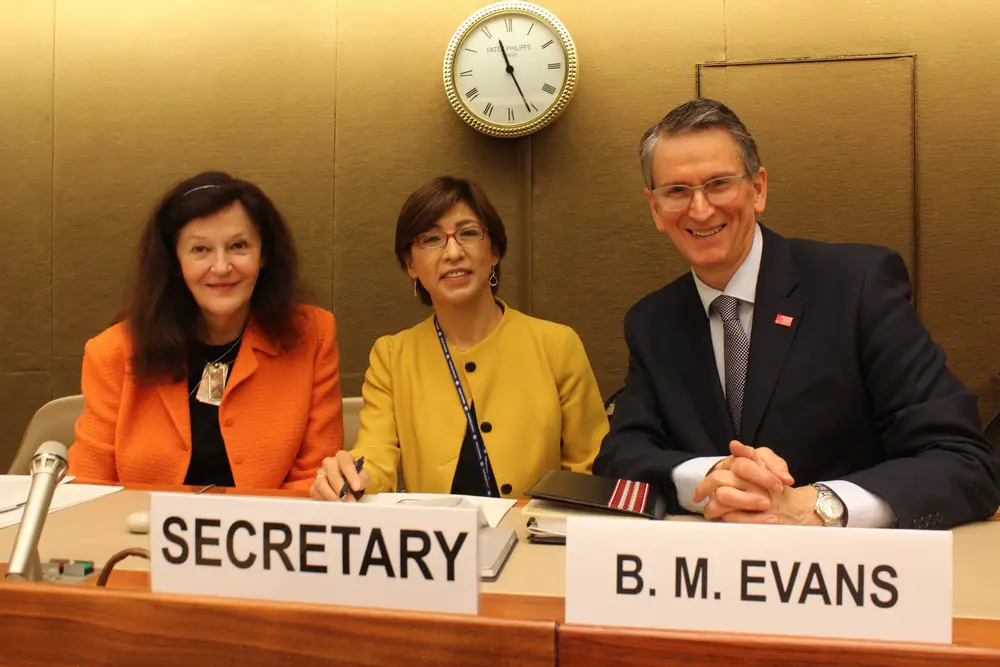 Elena Szolgayová, Gulnara Roll, Secretary to CHLM, UNECE and Professor Brian Evans