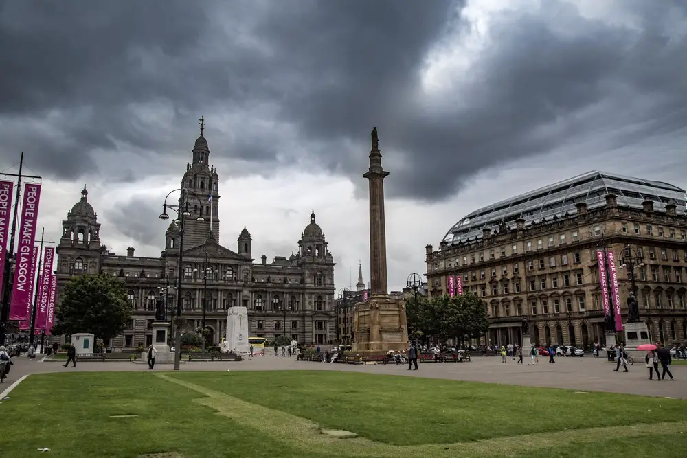 Glasgow City centre George Square view