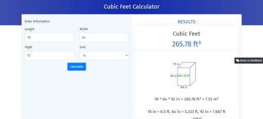 Cubic Feet Calculator guide
