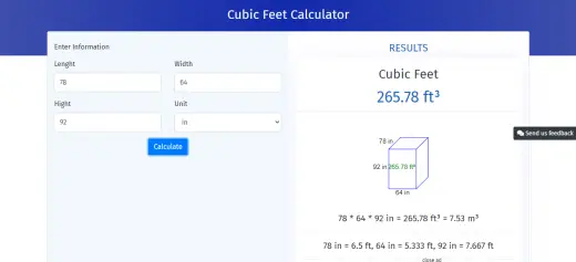 Cubic Feet Calculator guide