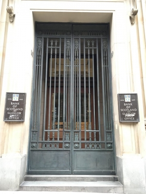 Bank of Scotland Glasgow Chief Office entrance gates
