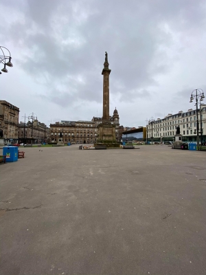 empty George Square Glasgow due to Coronavirus pandemic