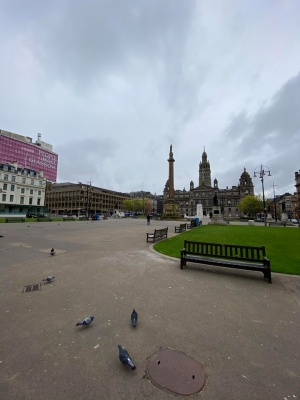 George Square Glasgow empty due to Covid-19 crisis