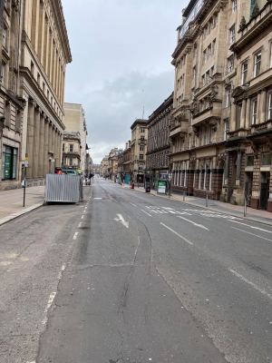 empty Glasgow streets due to Coronavirus pandemic April 2020