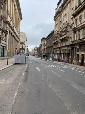 empty Glasgow streets due to Coronavirus pandemic April 2020