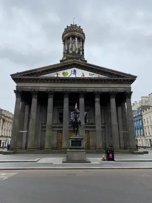 goma traffic cone empty Glasgow streets due to Coronavirus pandemic