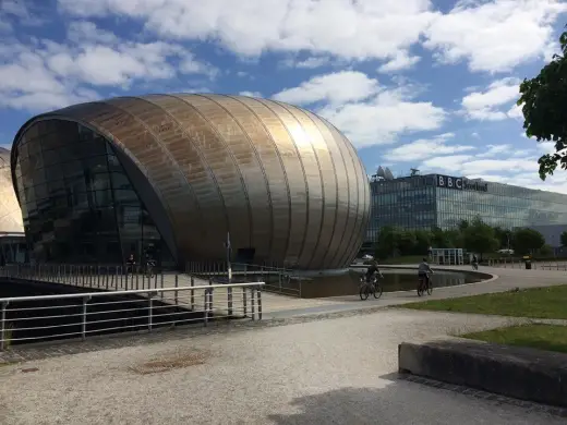 Glasgow Imax cinema and the BBC building