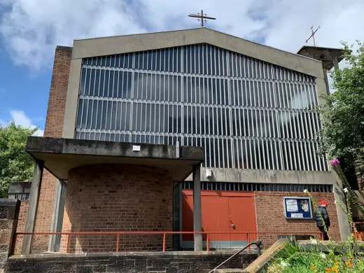 St Charles Borromeo Church in North Kelvinside gable facade