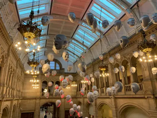 Kelvingrove museum skulls artwork atrium