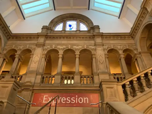 Kelvingrove museum stairs arcade decoration