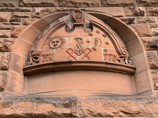 Pollokshields Burgh Hall Glasgow freemason carvings