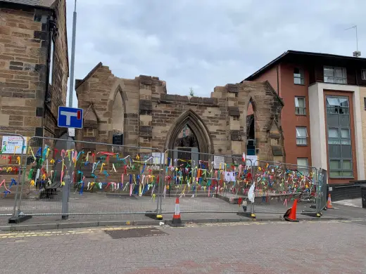 St Simon's Catholic Church, Partick, Glasgow burnt down