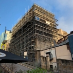 Glasgow School of Art ruin scaffolding