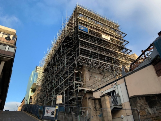 Glasgow School of Art still under scaffolding