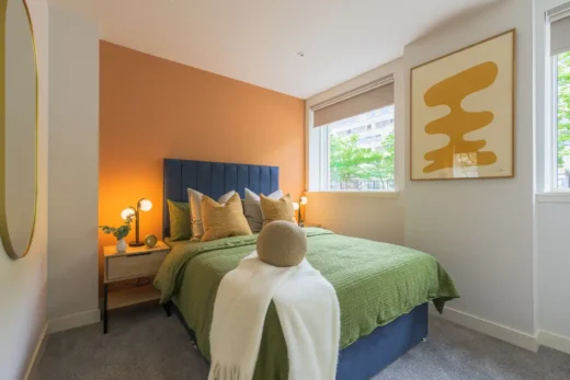350 St Vincent St Glasgow flat bedroom interior