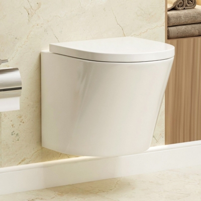 Abacus Wall Hung Rimless Toilet with Slim Soft Close Seat
