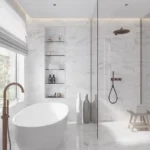 White tile interior design: home tiling products