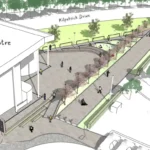 Erskine Civic Plaza, events space, garden