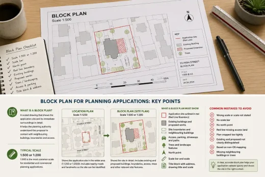 Block plan layout for planning application