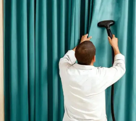 Professional curtain cleaning after renovation