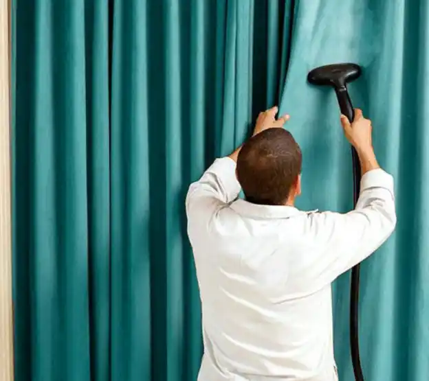 Professional curtain cleaning after renovation